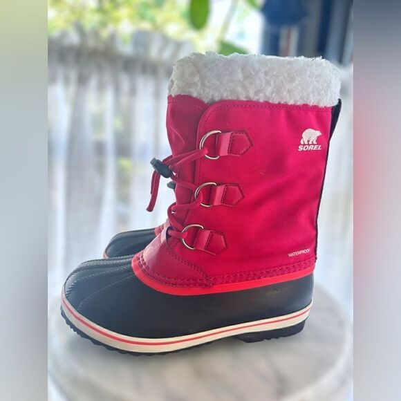 Sorel Yoot Pac Waterproof Nylon Winter Snow Boots Bright Rose Size 4 - Picture 2 of 16